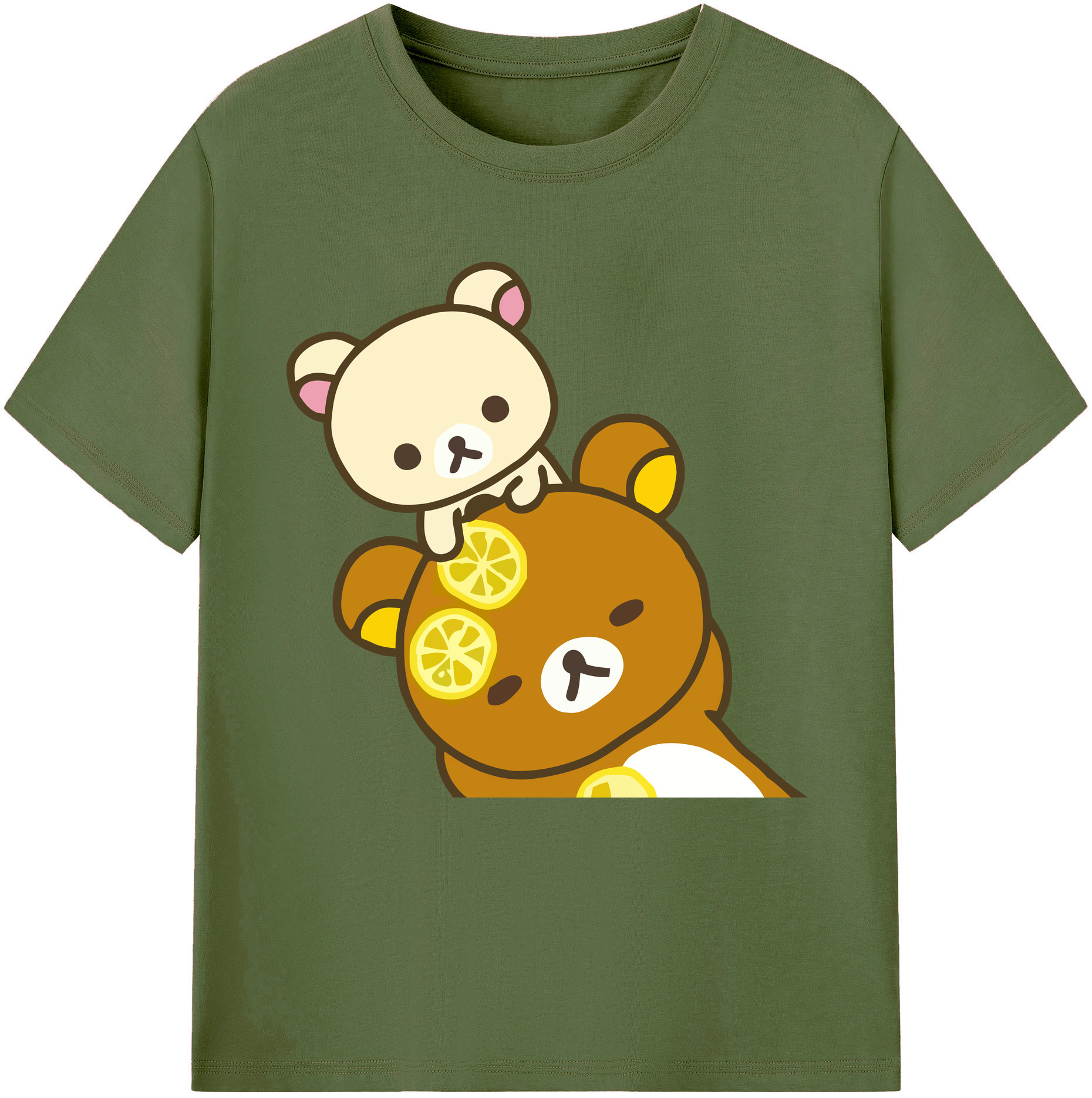 （画像用） リラックマ リラックマ キイロイトリ Rilakkuma Korilakkuma Kiiroitori 綿100％半袖Tシャツ（フロントプリント）